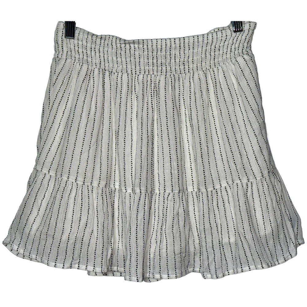 NEW Abercrombie & Fitch White Black Polka Dot Viscose Tiered Mini Skirt Size S